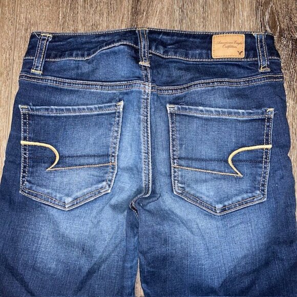 American Eagle Mid Rise Jeagging Womens 4 Blue Super Stretch Jeans - Picture 6 of 6